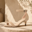 Riviera Heeled Sandals – Beige / Zwart