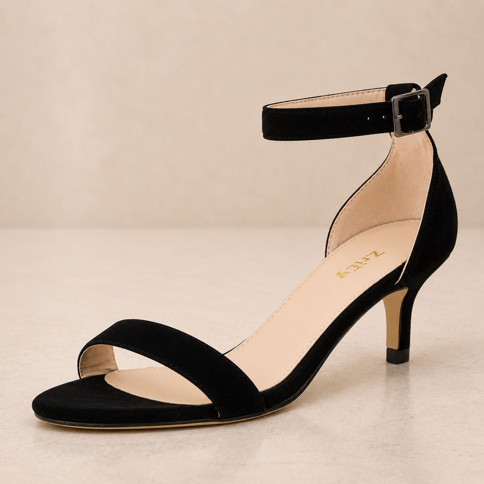 Riviera Heeled Sandals – Beige / Zwart