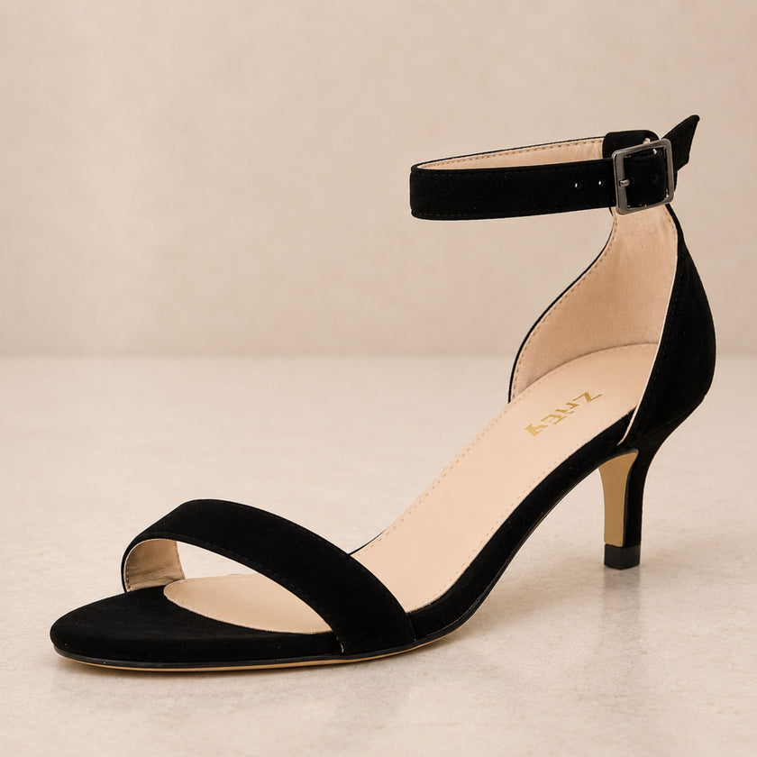 Riviera Heeled Sandals – Beige / Zwart