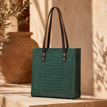 Sacs à bandoulière décontractés grande capacité pour femmes, en cuir PU avec franges, sacs à main rétro motif crocodile, fourre-tout.